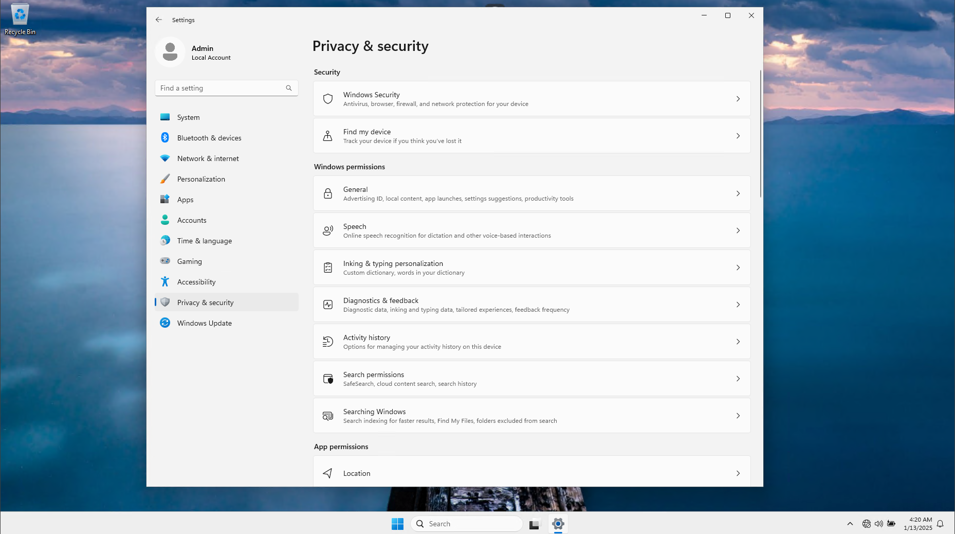Privacy Settings