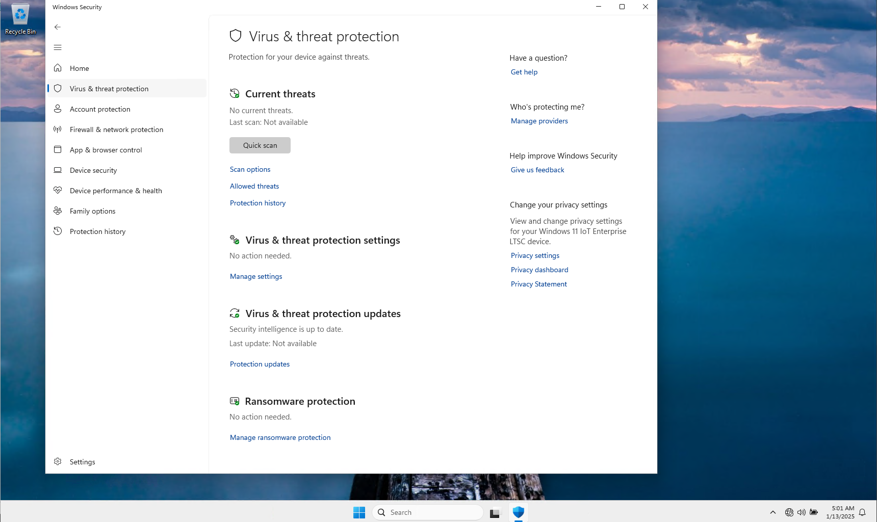 Virus and Threat Protection